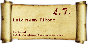 Leichtman Tiborc névjegykártya
